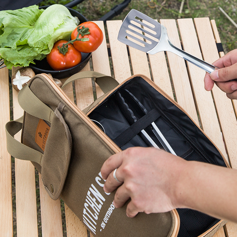 طقم أدوات طهي للتخييم مكون من  - مراجعة Camping Cooking Organizer وسعره