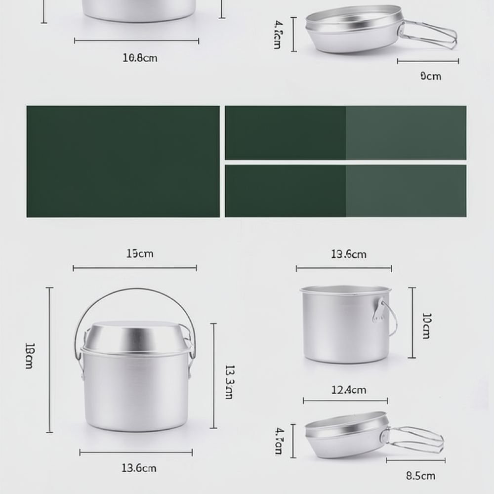 مجموعة أواني طهي من الألومنيوم - مراجعة Camping Cooking Dining Set وسعره