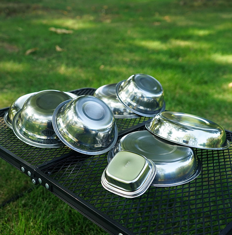 طقم أطباق طعام محمول جديد للتخ - مراجعة Camping Cooking Dining Set وسعره