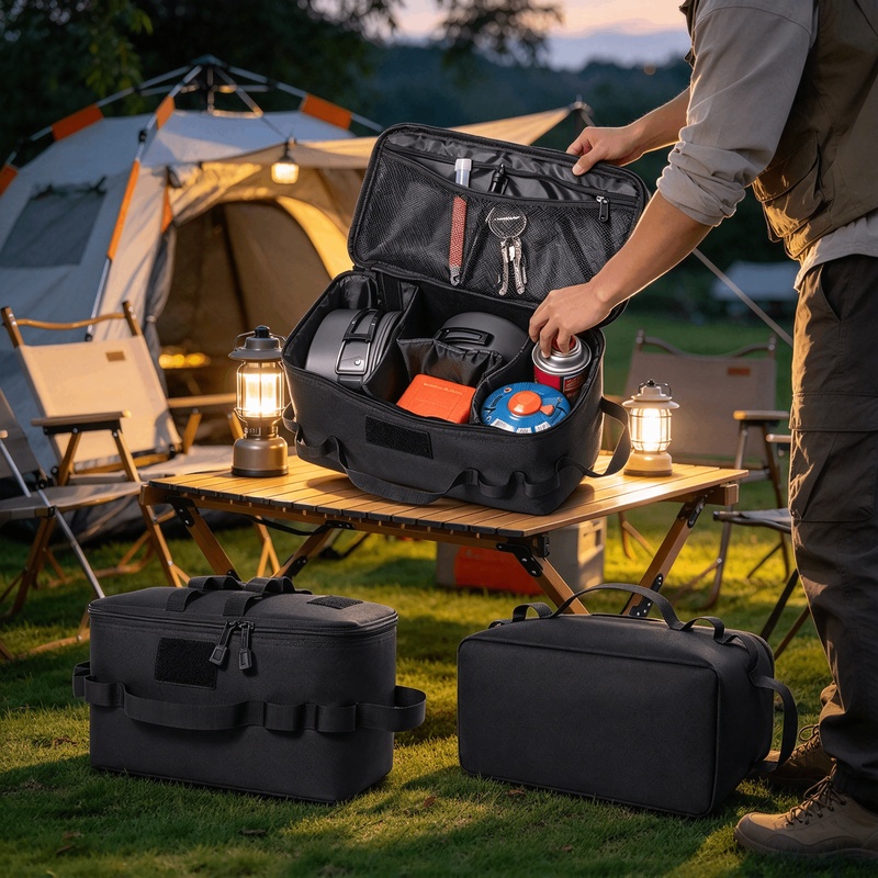 حقيبة تخزين كبيرة الحجم لمعدات - مراجعة Camping Cooking Organizer وسعره